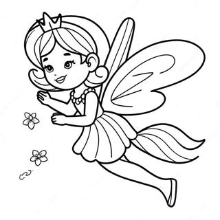 Magical Rainbow Fairy In Flight Coloring Page 42583-34164