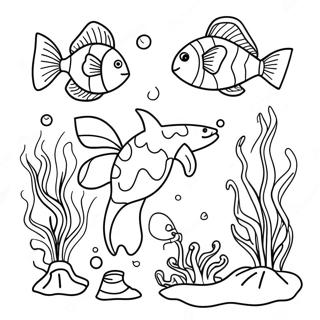 Underwater Ocean Scene Coloring Page 4261-3576