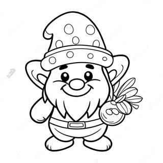 Cheerful Easter Gnome With Basket Coloring Page 42623-34194