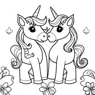 Moody Unicorn Twin Coloring Page 42632-34202