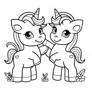 Moody Unicorn Twin Coloring Pages