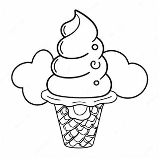 Rainbow Ice Cream Coloring Pages