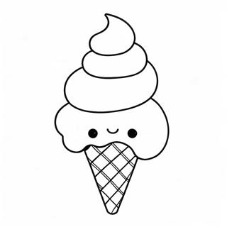 Rainbow Ice Cream Cone Coloring Page 42652-34214