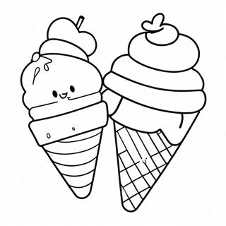 Rainbow Ice Cream Cone Coloring Page 42652-34215