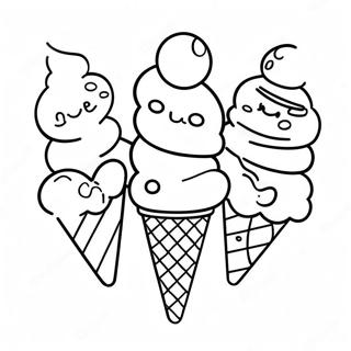 Rainbow Ice Cream Cone Coloring Page 42652-34216