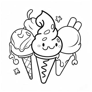 Colorful Rainbow Ice Cream Sundae Coloring Page 42653-34219