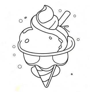 Colorful Rainbow Ice Cream Sundae Coloring Page 42653-34220