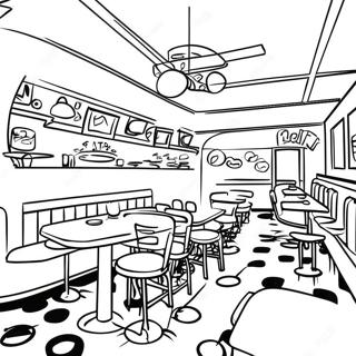 1950 S Retro Diner Scene Coloring Page 42663-34226