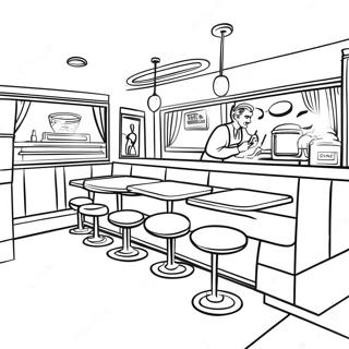 1950 S Retro Diner Scene Coloring Page 42663-34227