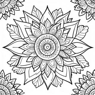 Bohemian Sunflower For Adults Coloring Pages