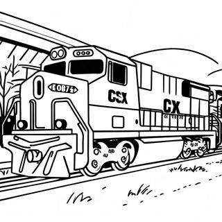 Colorful Csx Freight Train Coloring Page 42723-34272