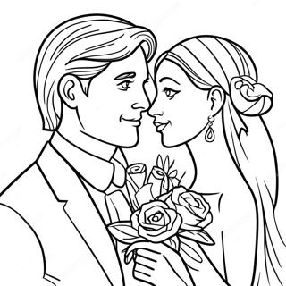 Wedding Day Bride And Groom Coloring Page 42772-34314