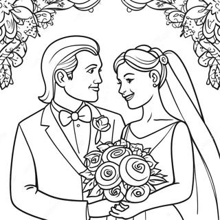 Wedding Day Bride And Groom Coloring Page 42772-34316