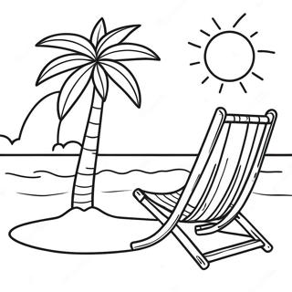 Relaxing Tropical Beach Scene Coloring Page 42783-34322