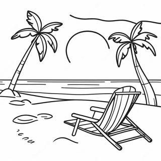 Relaxing Tropical Beach Scene Coloring Page 42783-34323