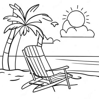 Relaxing Tropical Beach Scene Coloring Page 42783-34324