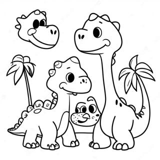 Friendly Dinosaur Family Coloring Page 42793-34329