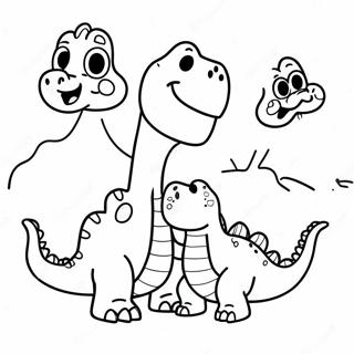 Friendly Dinosaur Family Coloring Page 42793-34330