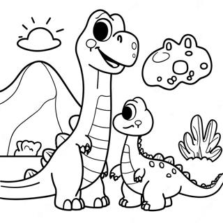 Friendly Dinosaur Family Coloring Page 42793-34331