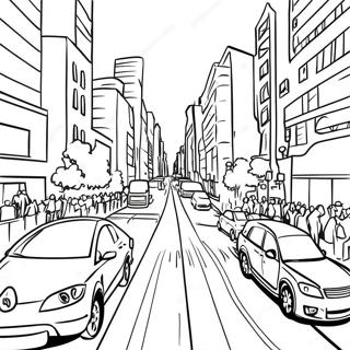 Busy City Road Coloring Page 42813-34346