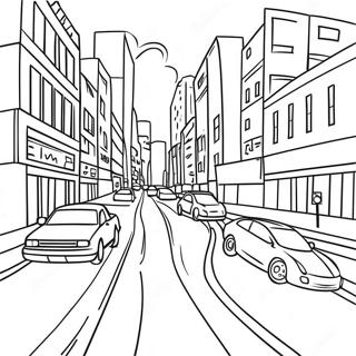 Busy City Road Coloring Page 42813-34347