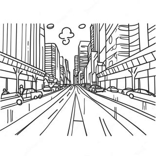 Busy City Road Coloring Page 42813-34348