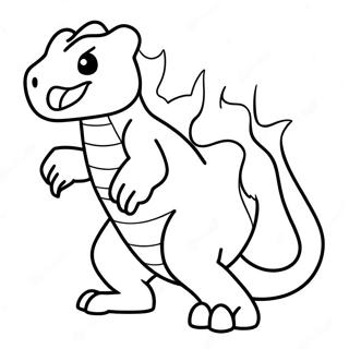 Fiery Charmeleon In Action Coloring Page 42823-34355