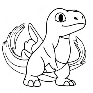 Fiery Charmeleon In Action Coloring Page 42823-34356