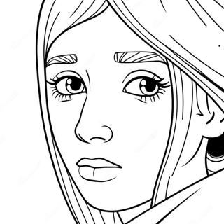 Sad Girl With Tearful Eyes Coloring Page 42852-34374