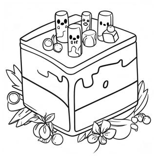 Minecraft Birthday Cake Coloring Page 42892-34410