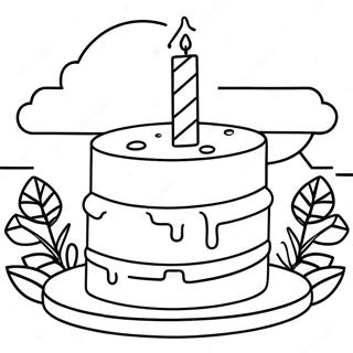 Minecraft Birthday Cake Coloring Page 42892-34411