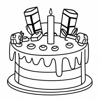 Minecraft Birthday Cake Coloring Page 42892-34412