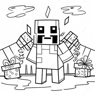 Minecraft Birthday Coloring Pages