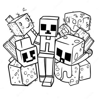 Minecraft Creeper Birthday Party Coloring Page 42893-34406