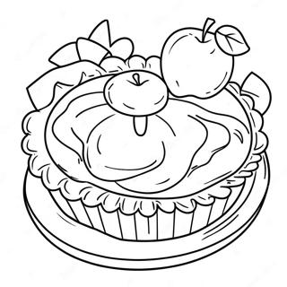 Delicious Apple Pie With Whipped Cream Coloring Page 42963-34467