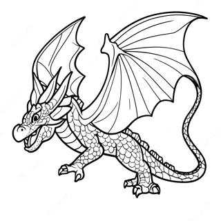 Colorful Hivewing Dragon In Flight Coloring Page 42983-34486