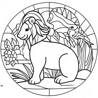 Animal Stained Glass Coloring Page 43002-34496