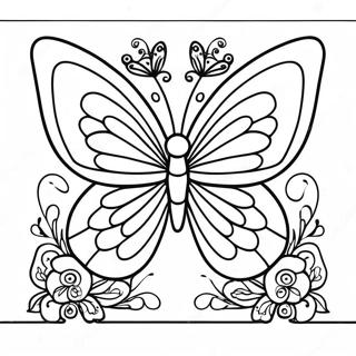 Colorful Butterfly Stained Glass Coloring Page 43003-34500