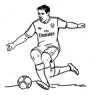 Arsenal Football Player Kicking Coloring Page 43023-34514