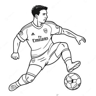 Arsenal Football Player Kicking Coloring Page 43023-34516