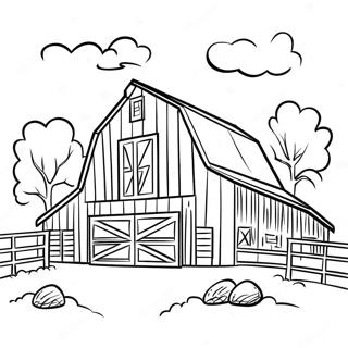 Realistic Barn Scene Coloring Page 43032-34518