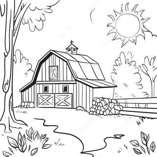 Realistic Barn Scene Coloring Page 43032-34519