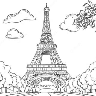 Eiffel Tower Coloring Pages