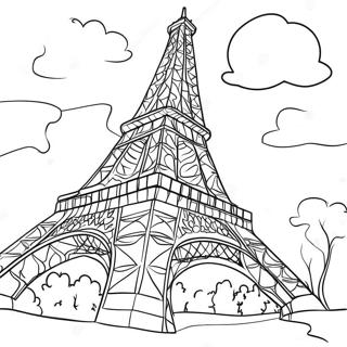 Eiffel Tower At Sunset Coloring Page 43043-34529