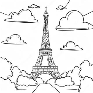 Eiffel Tower At Sunset Coloring Page 43043-34532