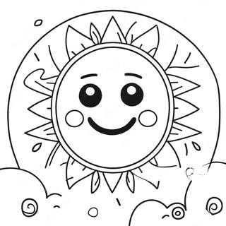 Hippie Sun And Moon Coloring Page 43072-34554