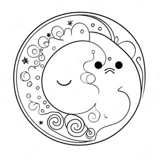 Hippie Sun And Moon Coloring Page 43072-34555