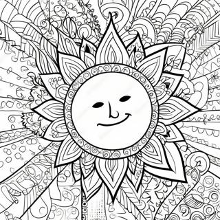 Intricate Hippie Sun With Mandala Patterns Coloring Page 43073-34551