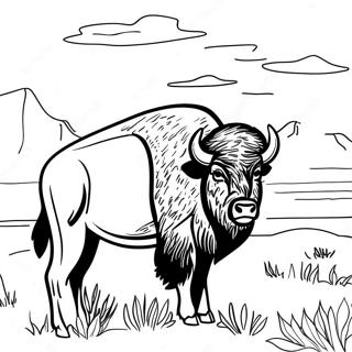 Bison In Yellowstone Coloring Page 43083-34561