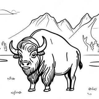 Bison In Yellowstone Coloring Page 43083-34562